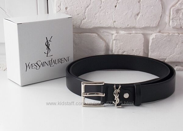 Женский узкий пояс кожаный YSL