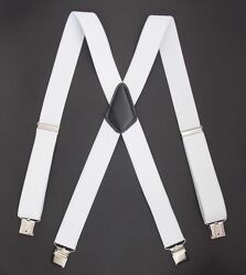 Мужские белые подтяжки широкие / широкі підтяжки білі чоловічі