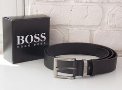 Ремень мужской кожаный Hugo Boss / шкіряний чоловічий ремінь 