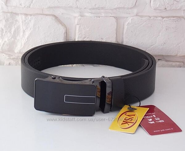 Кожаный мужской ремень в коробке / чоловічий пояс автомат шкіряний