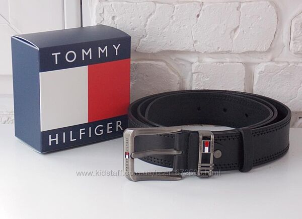 Ремень мужской кожаный Tommy Hilfiger / чоловічий ремінь для джинс