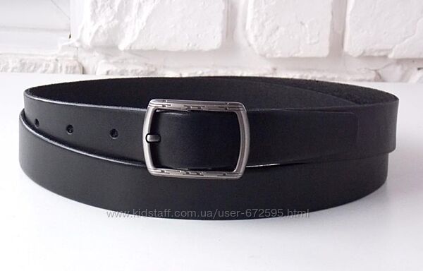 Мужской кожаный узкий ремень классический Украина / чоловічий ремінь 