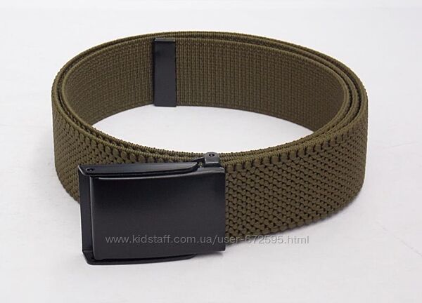 Мужской тканевый ремень хаки большой 135 см Польша