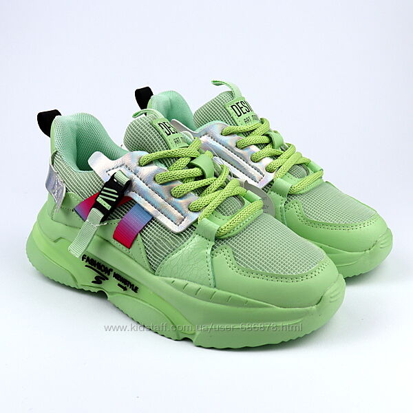 Зелені кросівки для дівчинки підліткові тм Том. м
