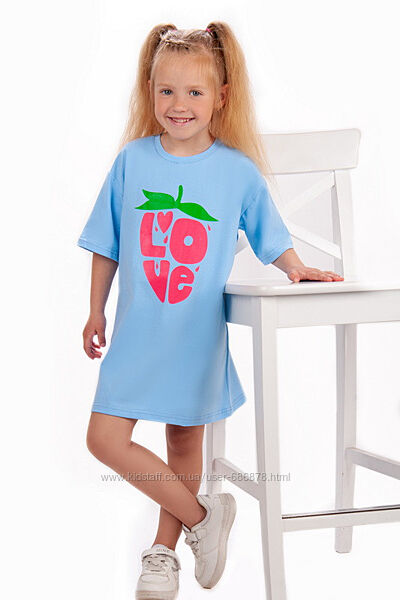 Сукня-футболка для дівчаток блакитка тм Авекс