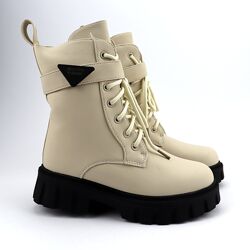 Бежеві зимові черевики на шнурівці для дівчинки шерсть тм Том. м