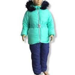Комплект зимовий Курткаштани дівчинка бірюза сині штани