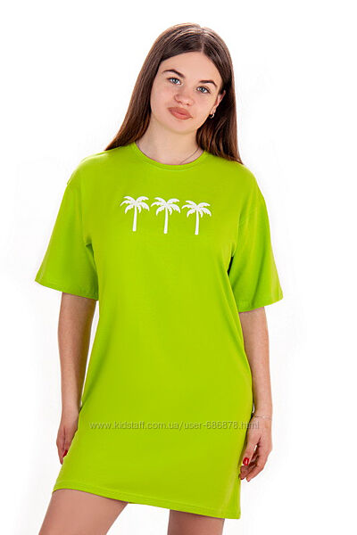 Сукня-футболка для дівчат салатова тм Авекс