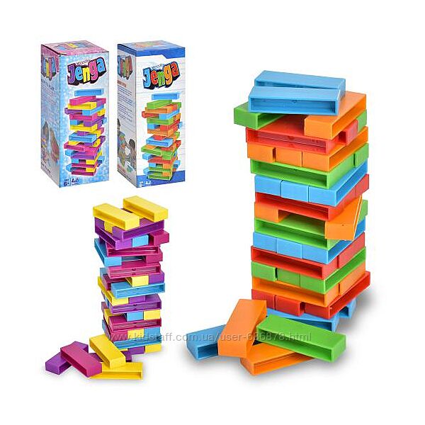 Гра Вежа, блоки, 45 штук, 2 види, у коробці 5,5-15,5-5,5см