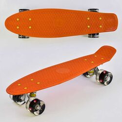 Скейт Пенні борд Best Board помаранчевий, дошка 55 см, колеса PU d6см