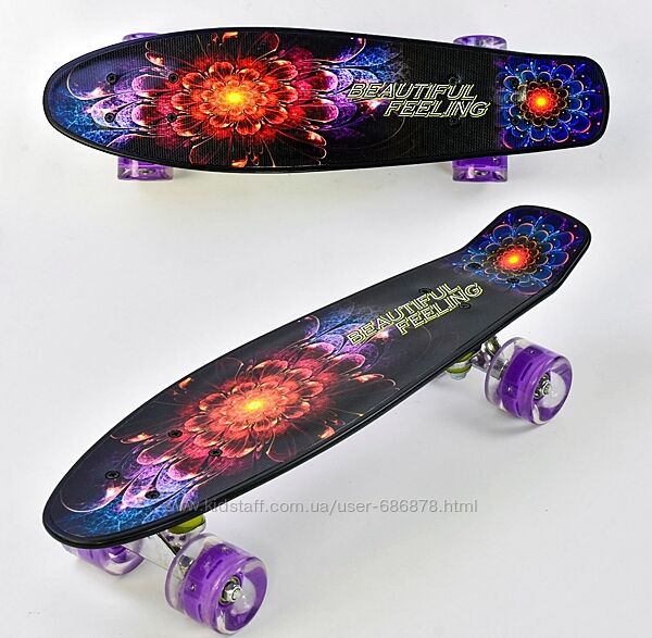Скейт Best Board, дошка  55см, колеса PU, світяться, d6см