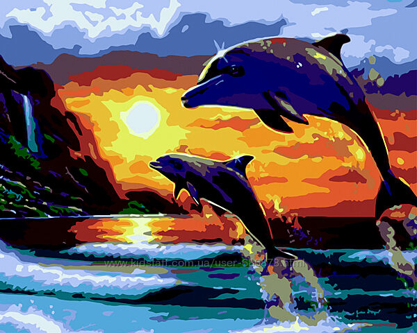 Картина за номерами Дельфіни і море, 4050, ART Line