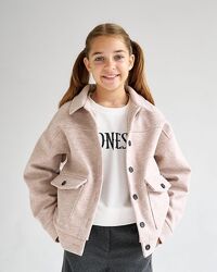 Піджак-пальто для дівчинки беж меланж світлий тм BossKids