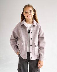 Піджак-пальто для дівчинки беж меланж темний тм BossKids