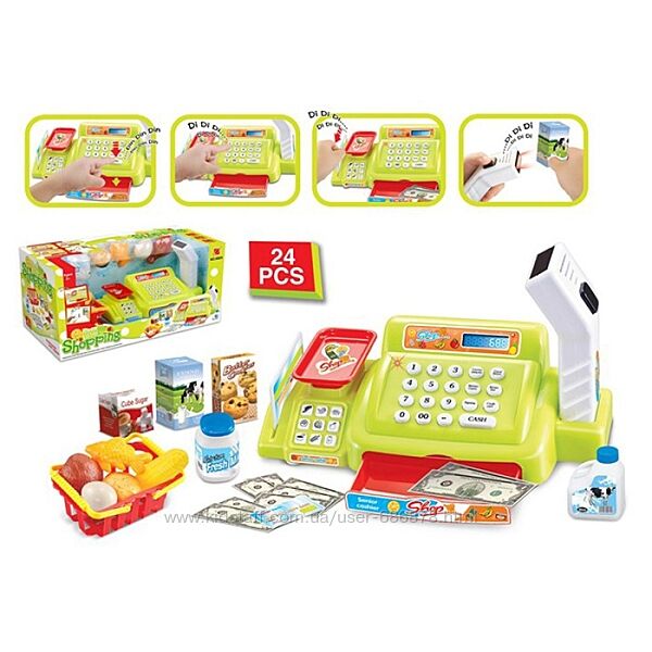 Касовий апарат 888A сканер,  гроші, продукти, корзина, 24пр, муз.