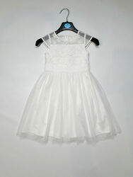 Платье нарядное пышное белое фатиновое для девочки рост 104, 128 см