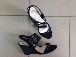 Anne Klein босоножки, на танкетке, натуральная замша, обувь из США