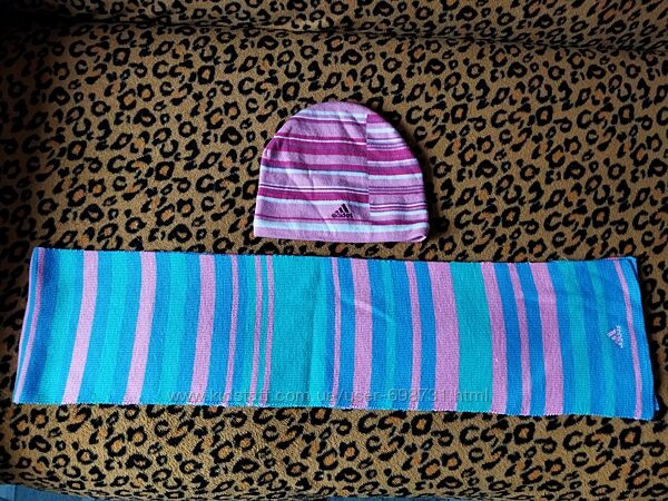 Шапка шарф adidas. Комплект. Новый.