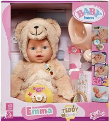 Лялька пупс Baby Born Емма у костюмі ведмедика  бебі борн