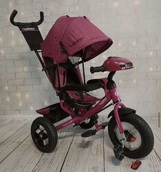 Турбо 3115 лен велосипед трехколесный детский turbo trike с родительской ру