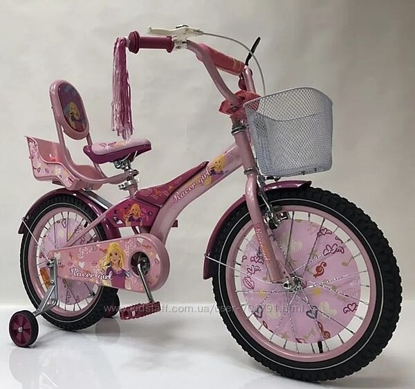 Детский двухколёсный велосипед на девочку 12,14,16,18,20 д RACER GIRL 