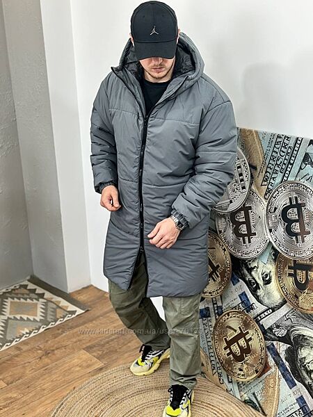 Чоловічий зимовий пуховик куртка подовжена двойна змійка Asos