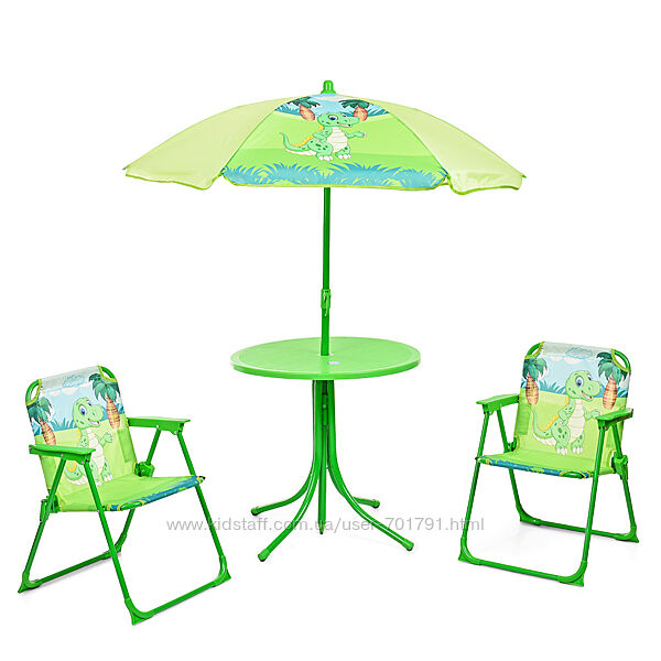  Детский садовый столик со стульчиками и зонтиком Bambi Дино 93-74-DINO