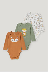 86,92,98. Боди с длинным рукавом в комплекте C&A