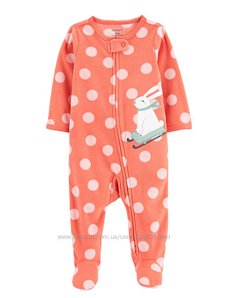 6м. Человечек флисовый Зайчик Carters, слип Картерс.