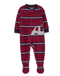 12м,18м,2т,3т,5т. Человечек флисовый Грузовик Carters, слип картерс