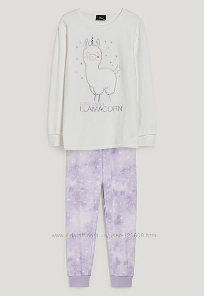 Плюшевая теплая пижама Лама C&A, размеры 8-15 лет. В наличии