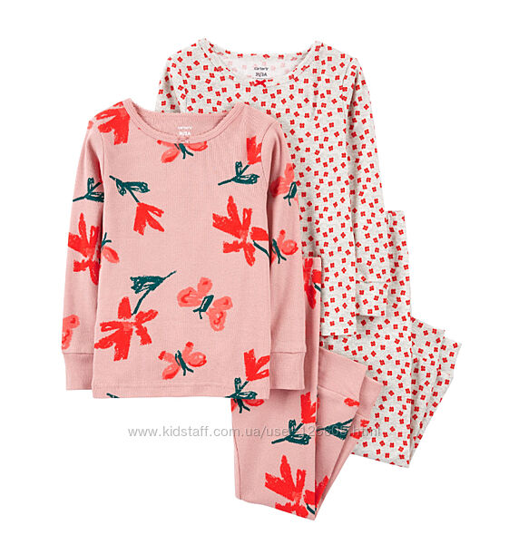 2т,3т,4т. Пижамы Цветы Carters из хлопка в комплекте. Наличие.