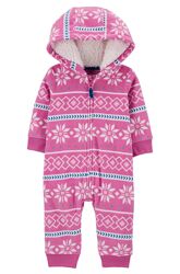 3м,6м,9м,12м,18м,24м. Флисовый комбинезон Carters с утепленным капюшоном