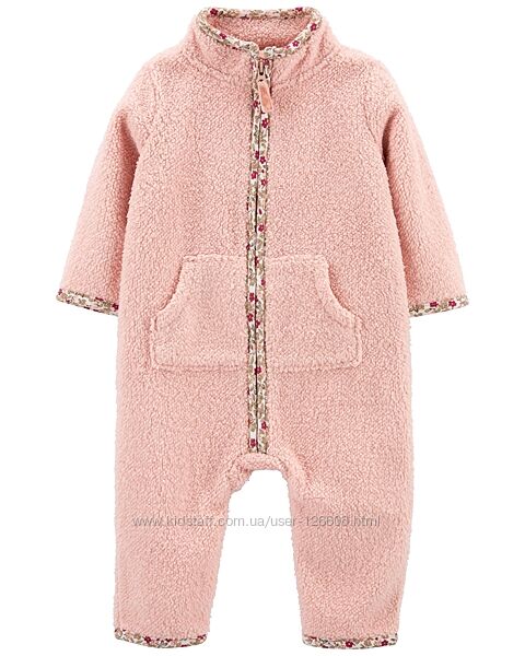 6м,24м. Теплый комбинезон Carters из шерпы для девочки