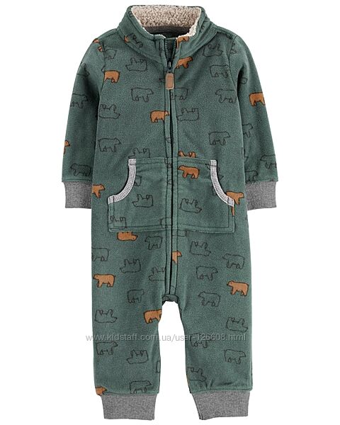 3м,6м. Флисовый комбинезон Мишка Carters без капюшона