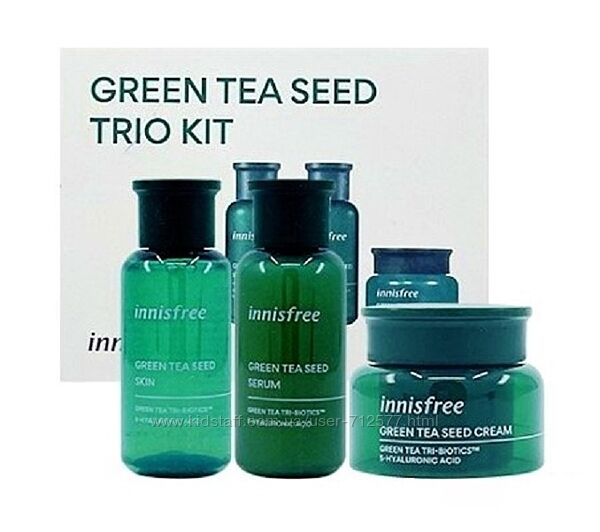 Innisfree green tea seed trio kit Увлажняющий набор зеленый чай 3 предмета