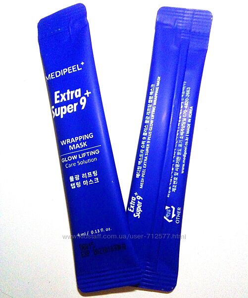 Medi-peel extra super 9 plus glow lifting wrapping mask 4мл маска пленка