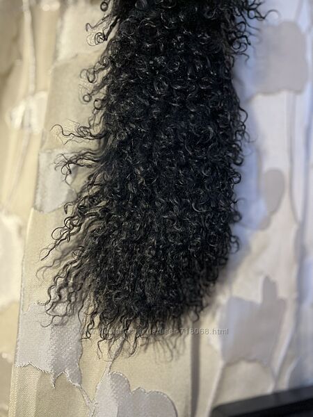 шарф -боа із натурального хутра лами, Пояс бісер та стіклярус