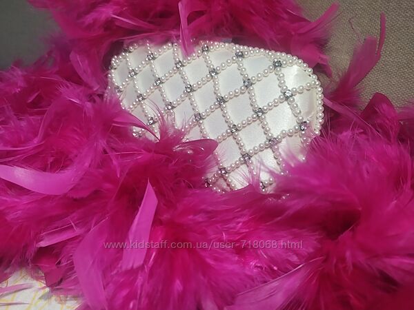 Клатч молочний з перлинками