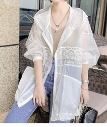 Вітрівка, наближена до сукні, Повітряний нейлон з рюшами та фатіном