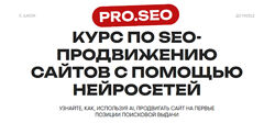 PRO. SEO Курс по SEO-продвижению сайтов с помощью нейросетей 2024