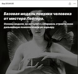 Valentin Later Базовая модель психики человека от мистера Лейтера 2024