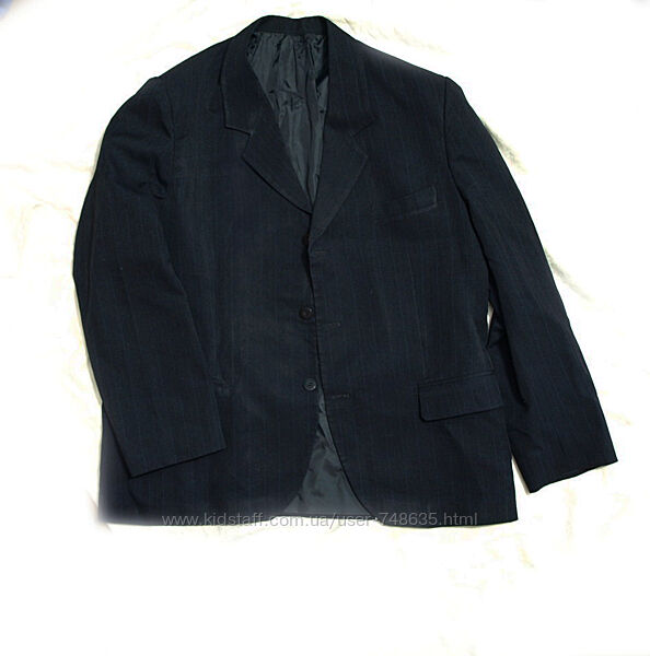Темно-синий пиджак в полоску, 58 размер