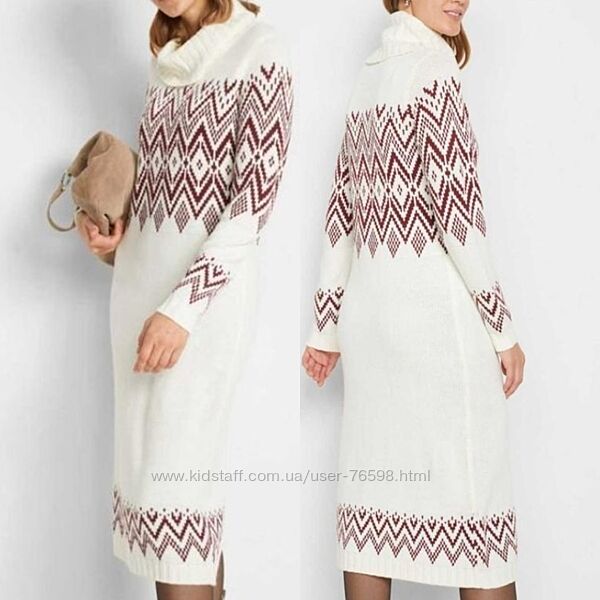 Вязаное трикотажное платье-гольф платье-водолазка миди 