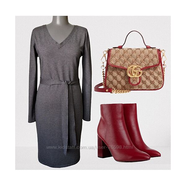 Платье вязаное трикотажное вискозное серое