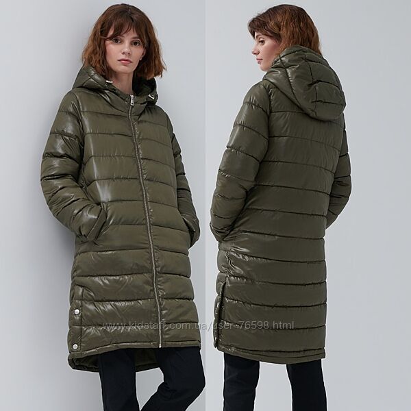 Куртка пальто стеганое пуховик оливка
