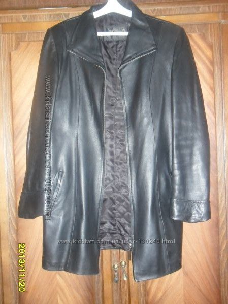 Куртка кожаная черная размер 48-50 б. у