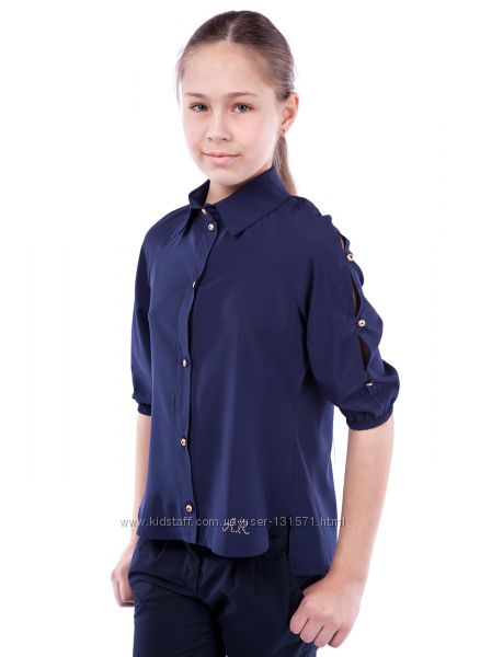 Школьная блузка Реглан синий для девочки