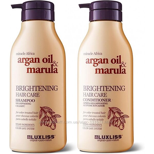 Набір  для блиску волосся luxliss brightening  shampoo 500 кондиціонер 500