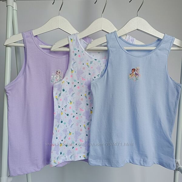 Майки Frozen Primark в наборе и поштучно, размеры 1,5-10 лет